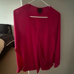 Worthington Blouse, L, Hot Pink